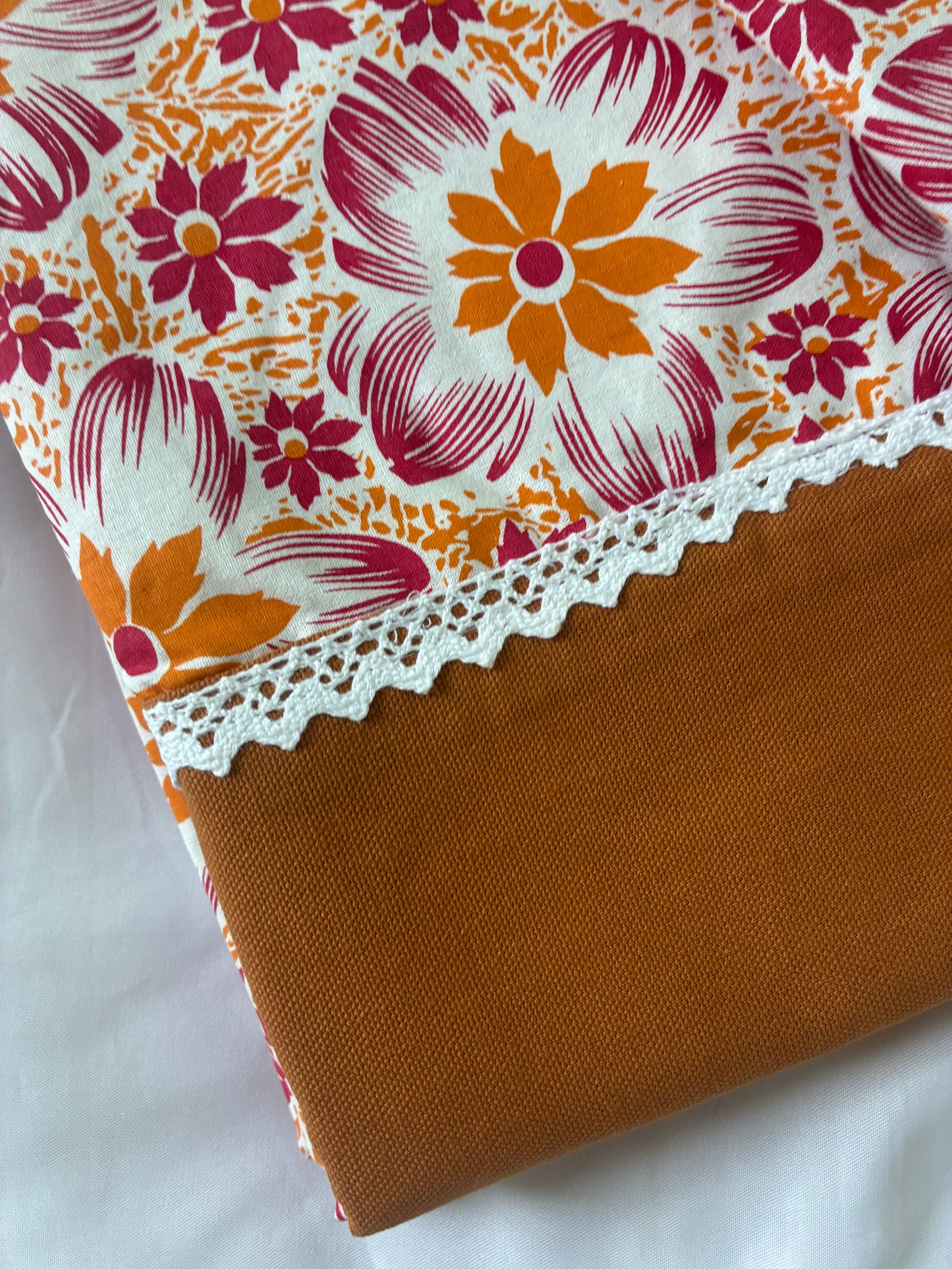 Floral Lace King Size Cotton Bedspread 100x110 in