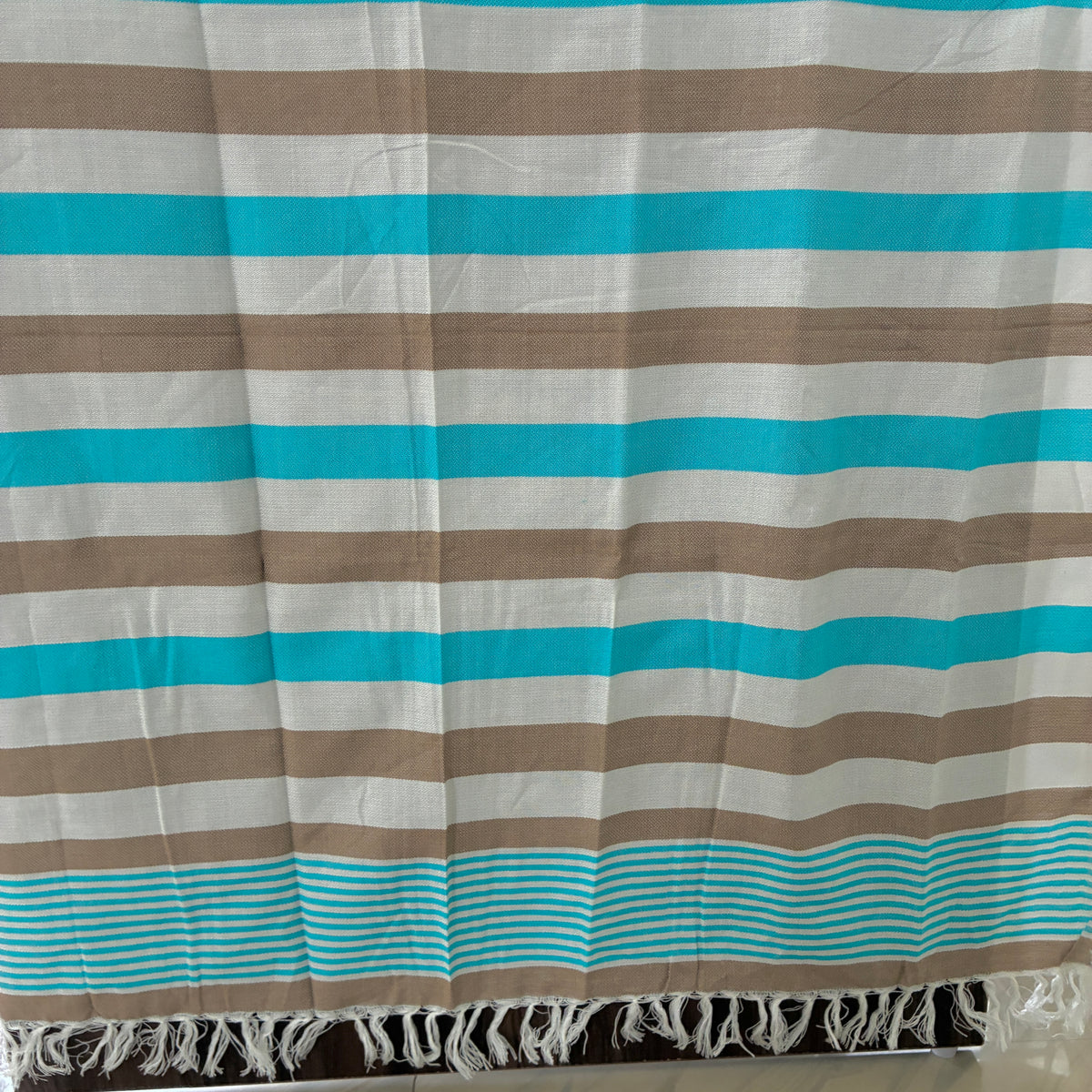 Blue with Brown Stripes Bamboo Bath Towels