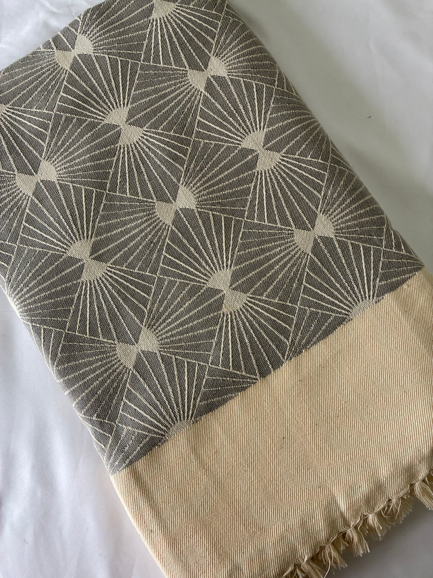 Grey Lines Double Size Cotton Blanket