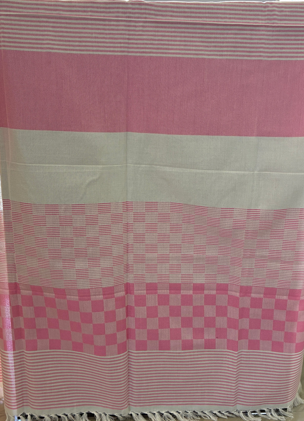 Pink Checks Bamboo Bath Towels