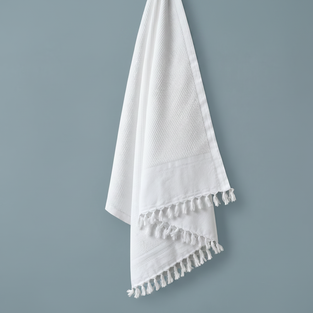 White Extra Long Cotton Bath Towel