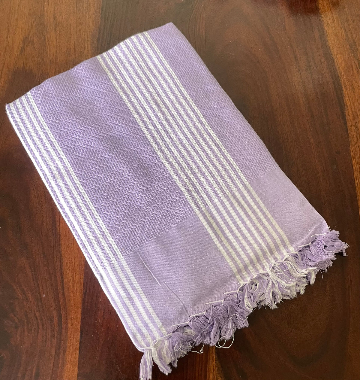 Purple Stripes Extra Long Cotton Bath Towel