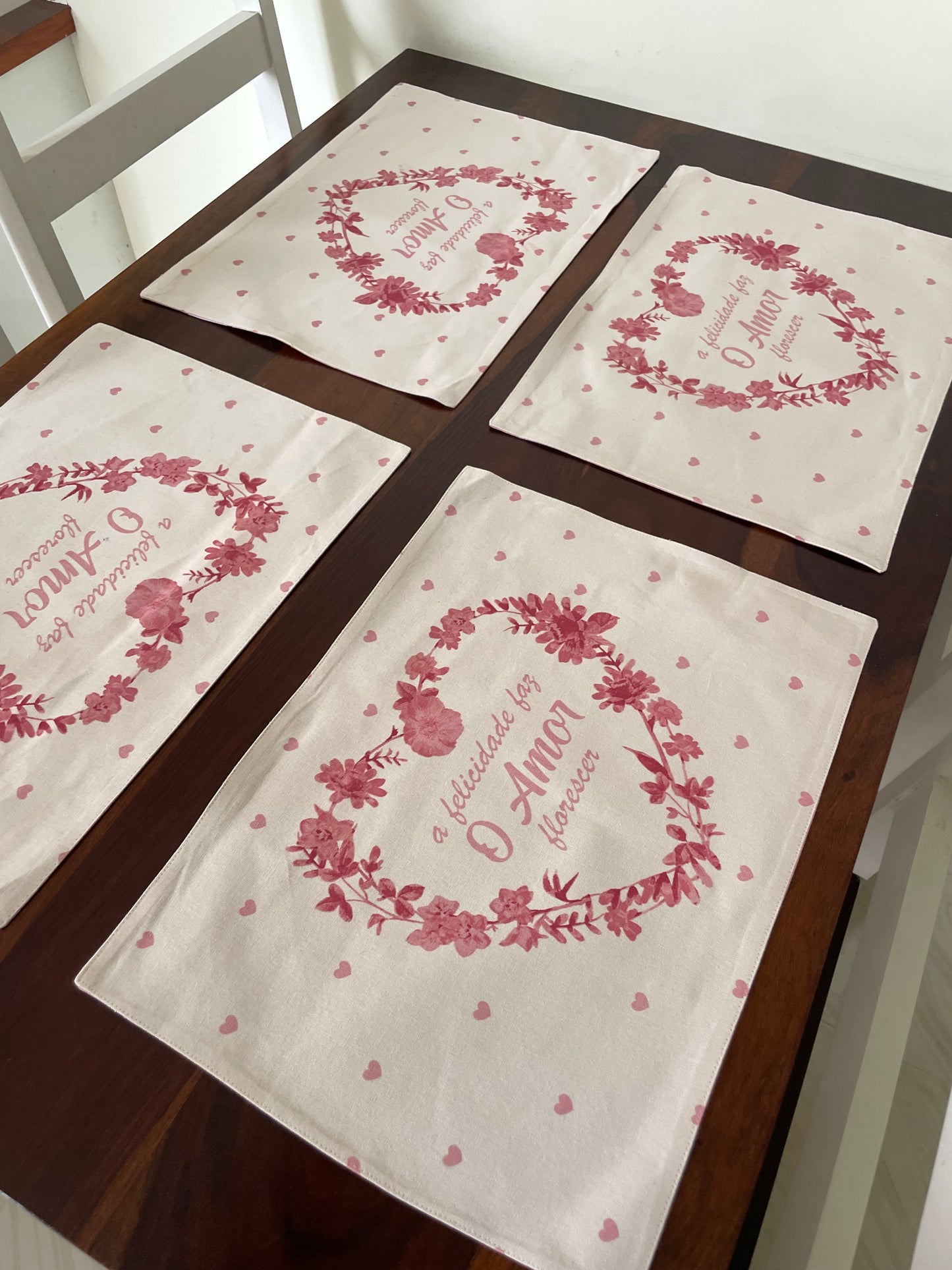 Floral Dining Table Mats - Reversible ( Set Of 6 )