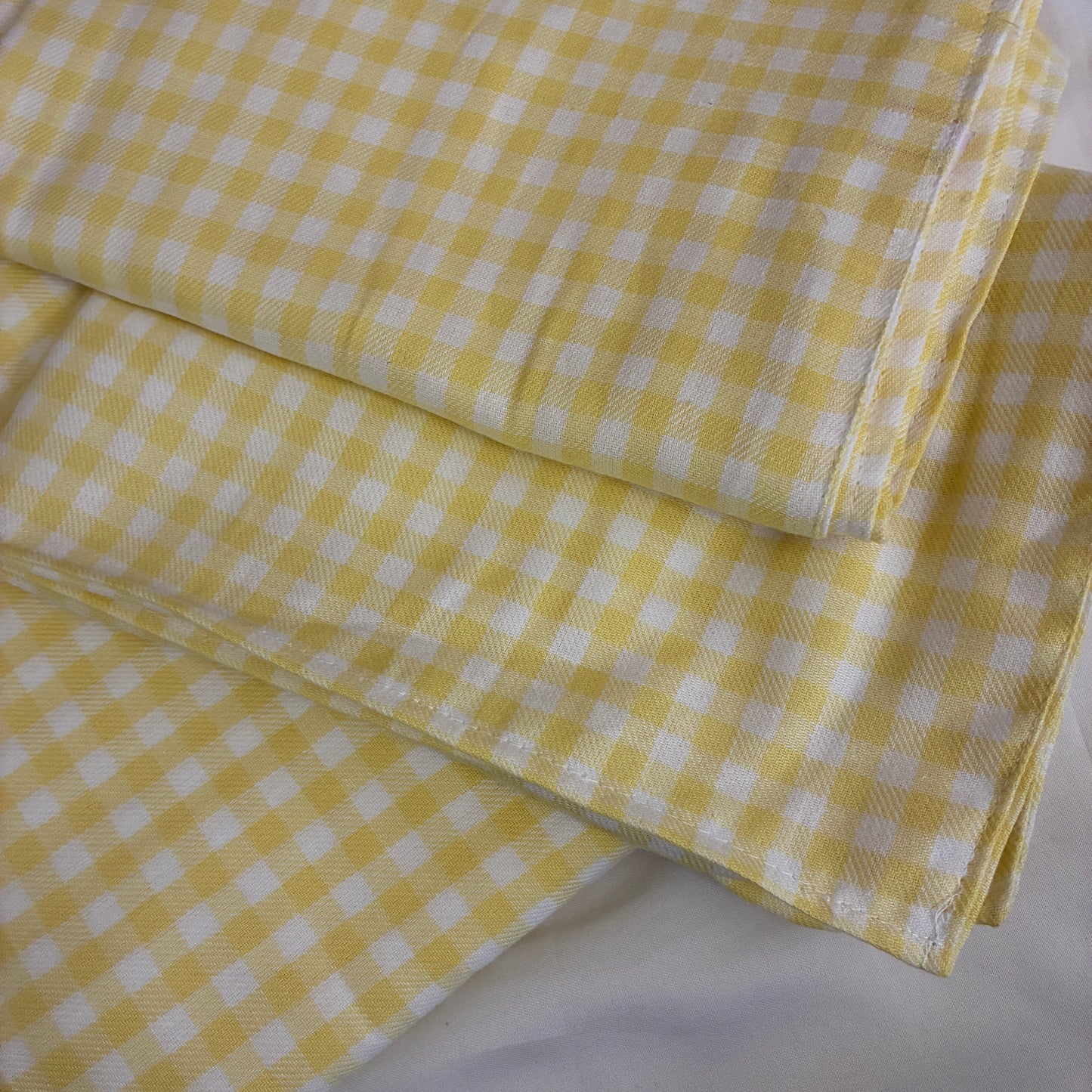 Yellow Checks Cotton Bedspread with 2 Pillow Covers 70 x 90 in