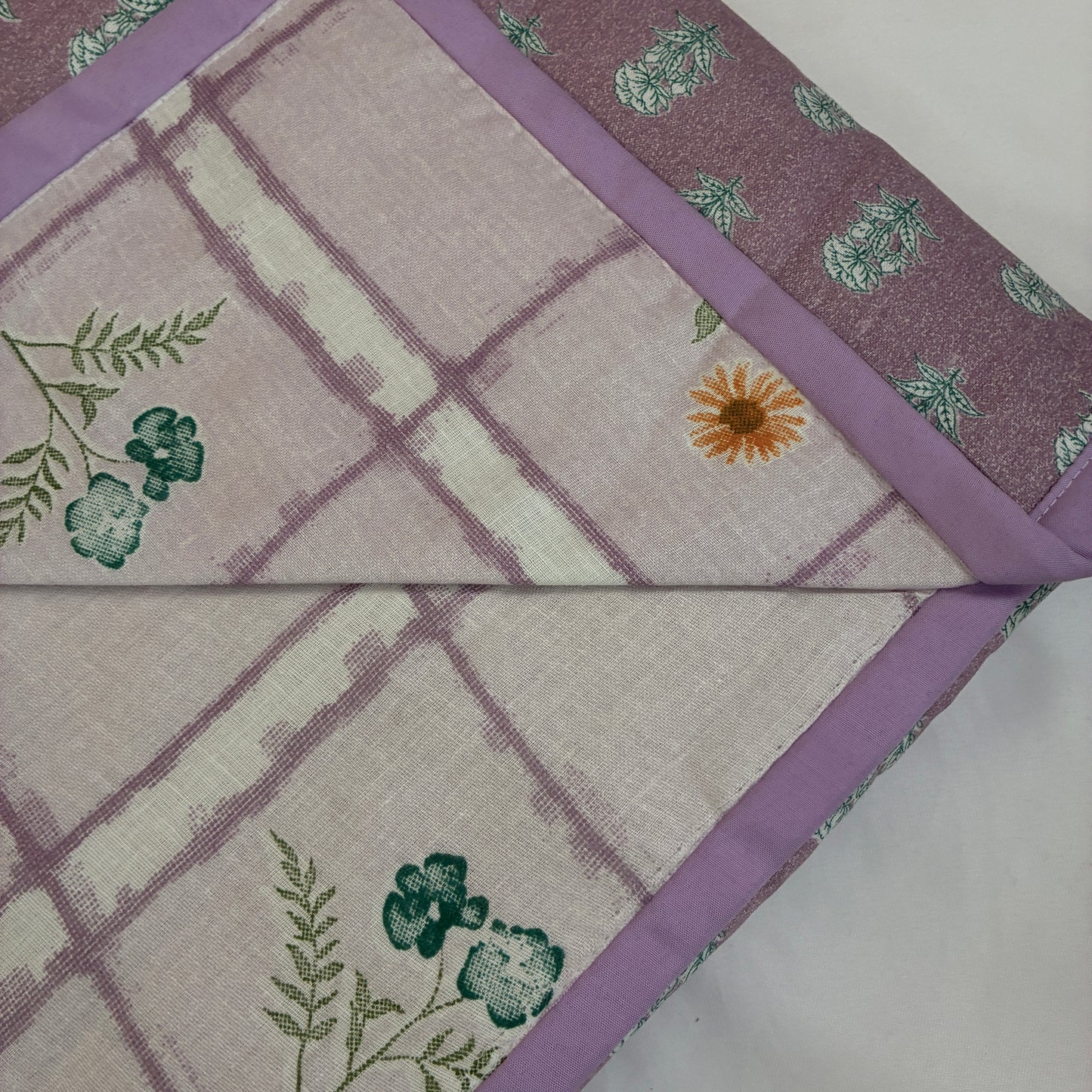 Lavender Floral Single Size Cotton Dohar