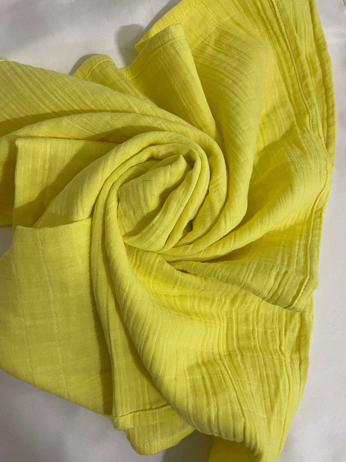 Yellow Muslin Bath Towel