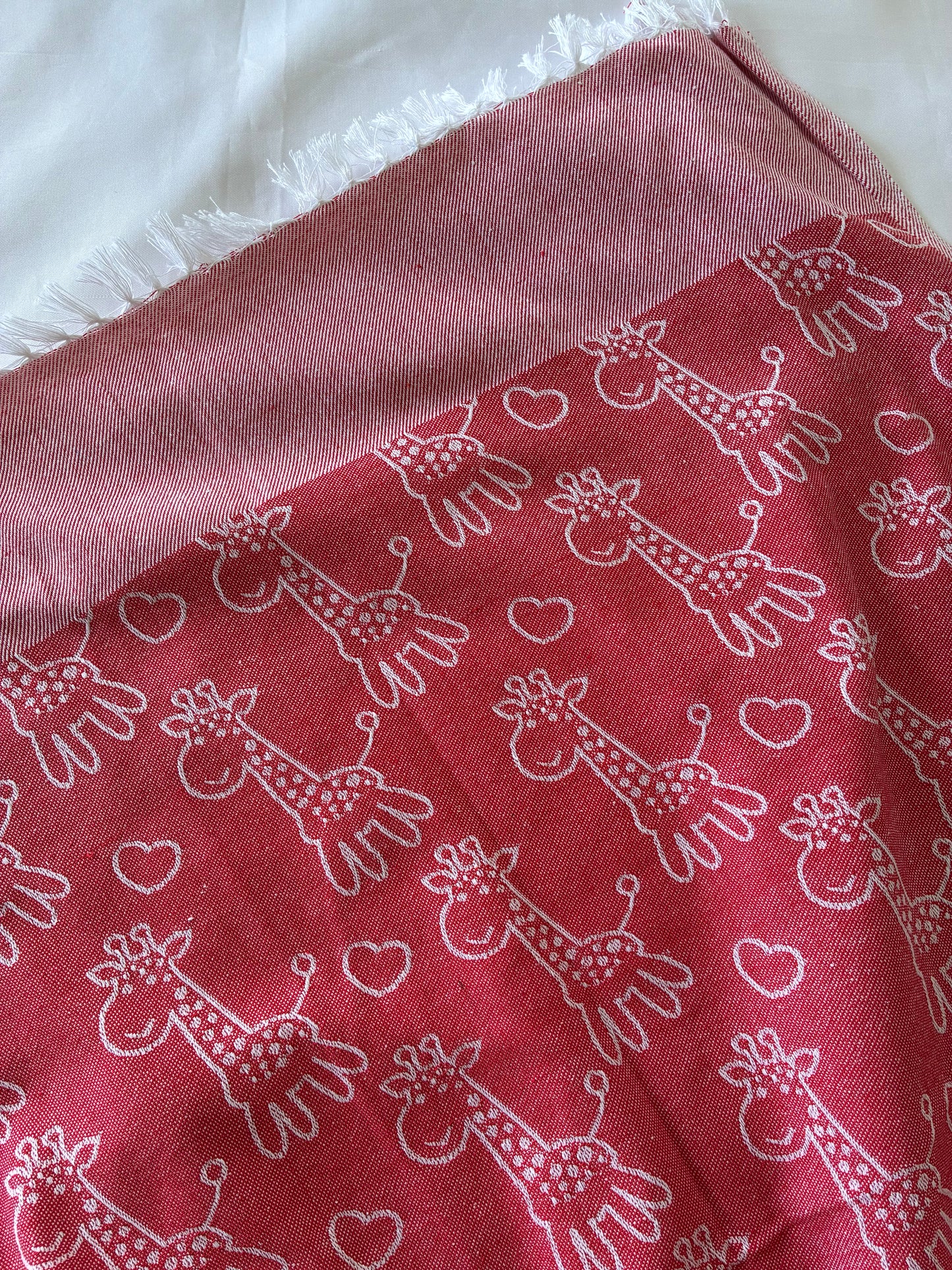 Red Giraffe Blanket/ Throw