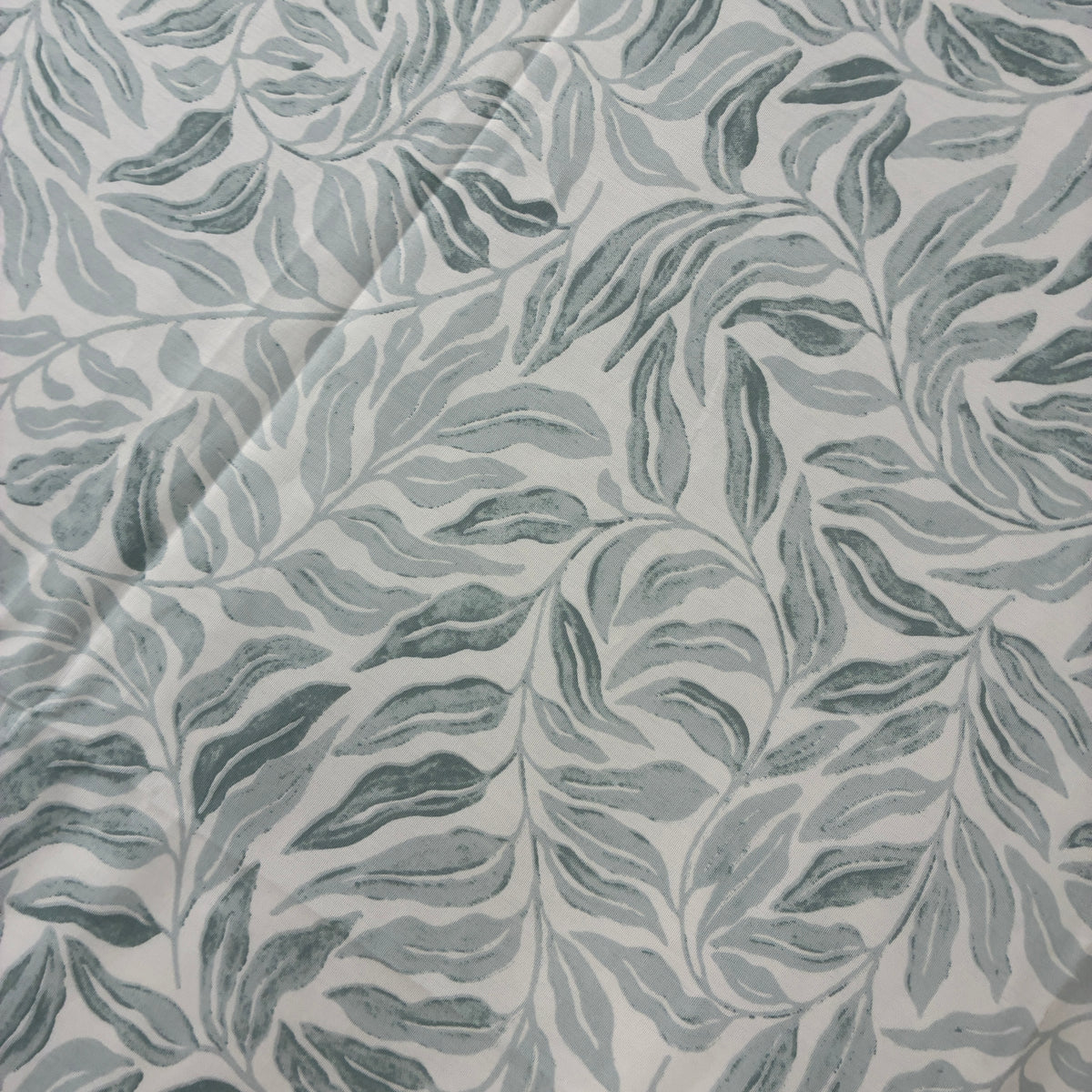 Grey Leaf Satin Cotton King Size Bedspread 100x110 inches