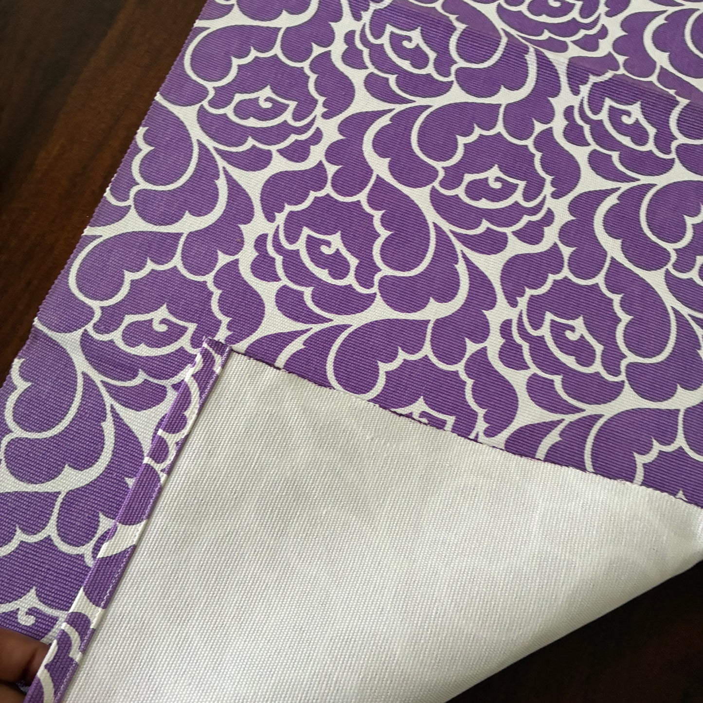 Purple Floral Table Runner 3 ft long