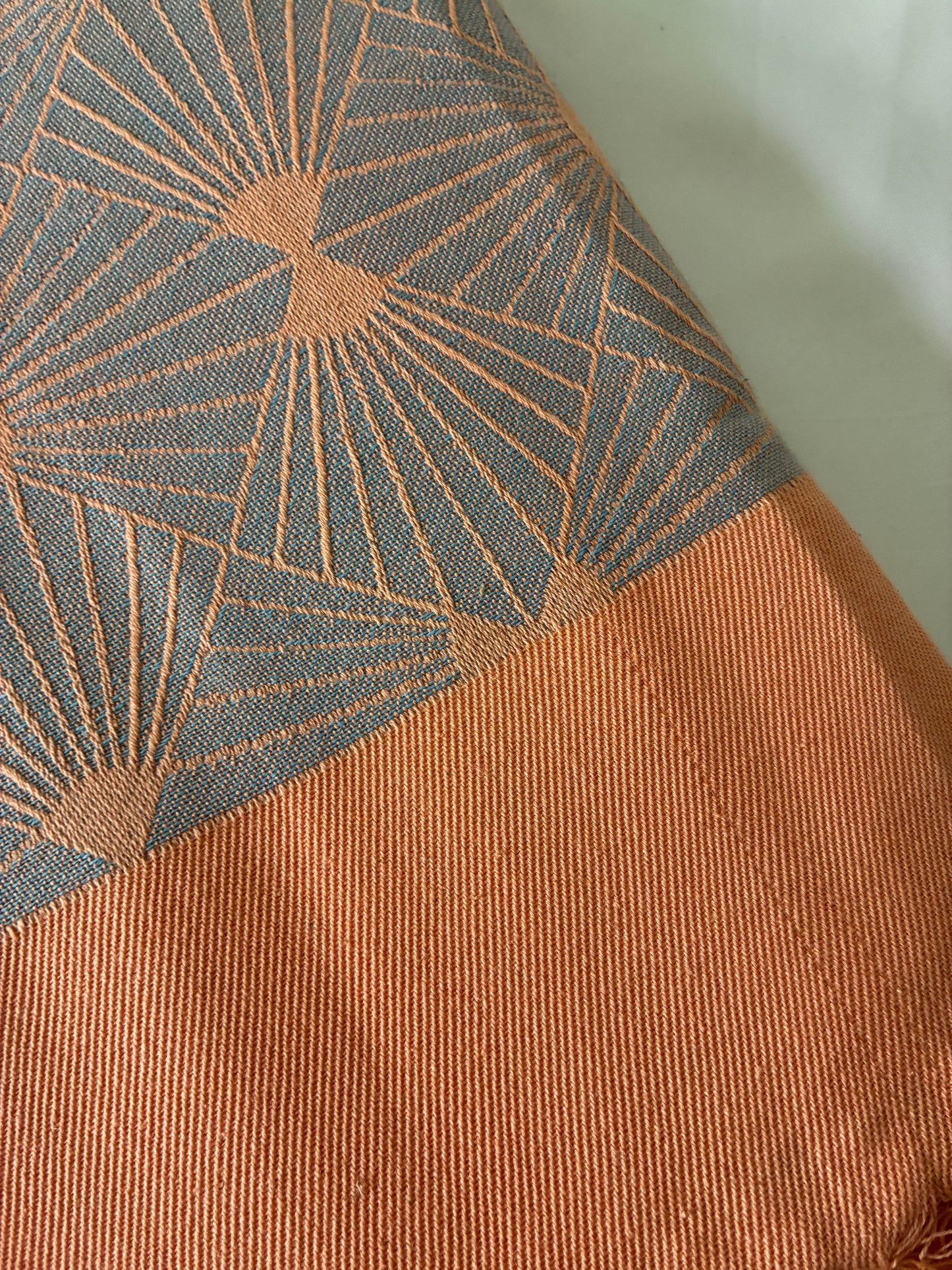 Orange Lines Double Size Cotton Blanket