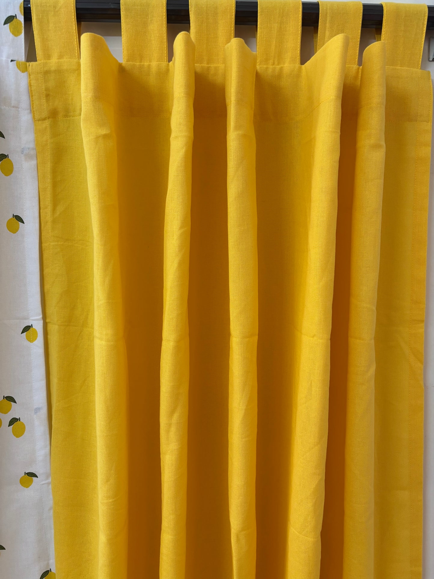 Yellow Lemon Cotton Curtains 1 piece