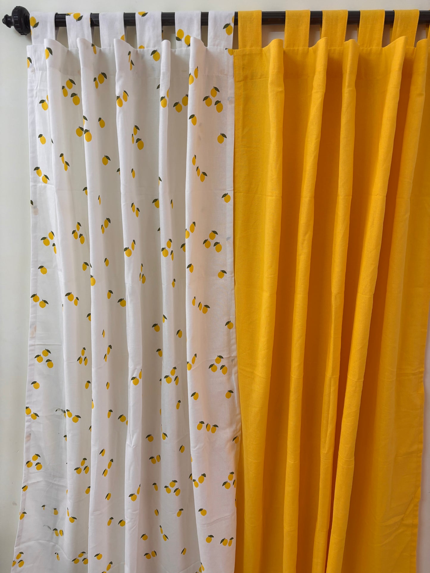 Yellow Lemon Cotton Curtains 1 piece