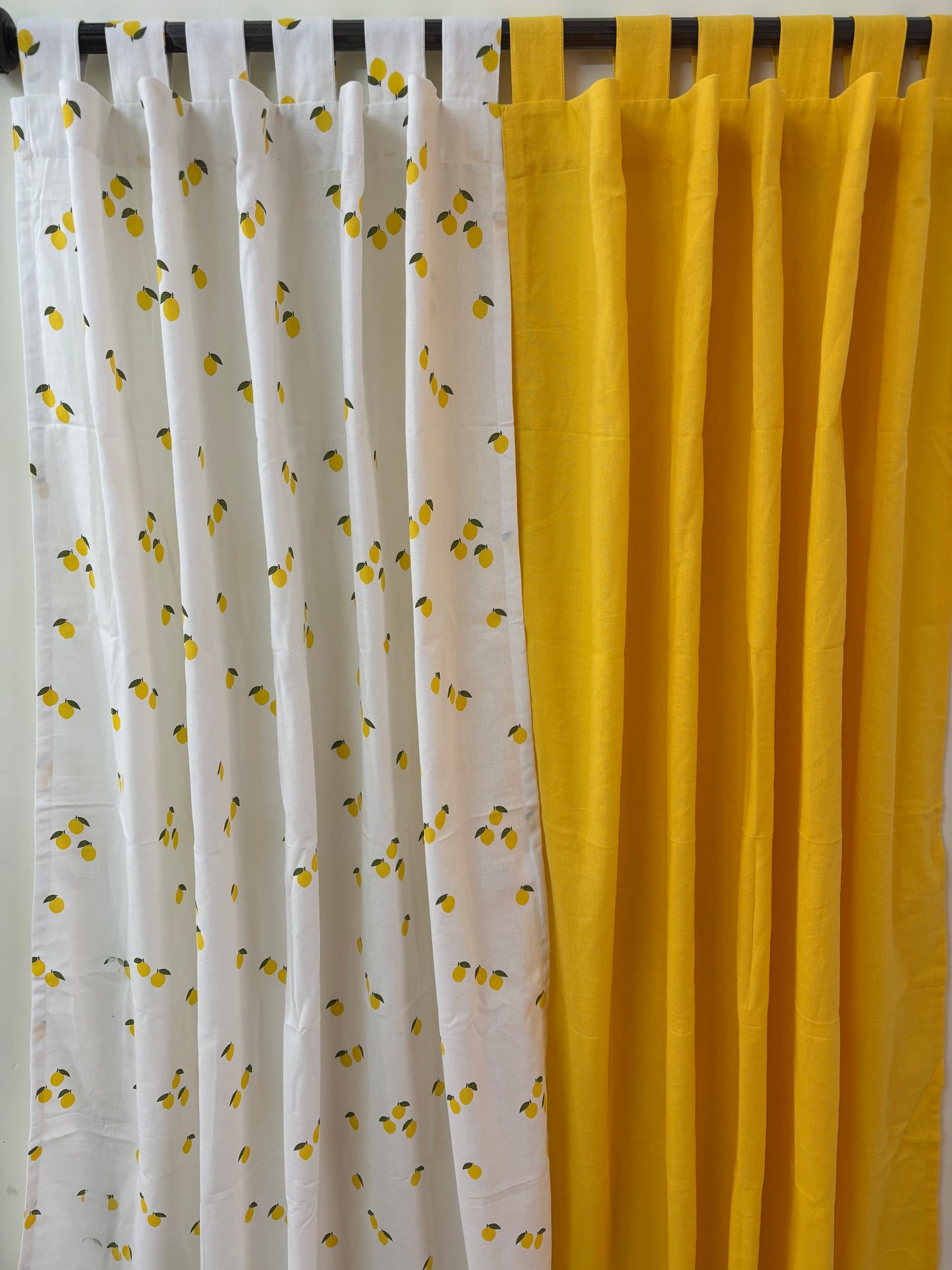 Yellow Lemon Cotton Curtains 1 piece