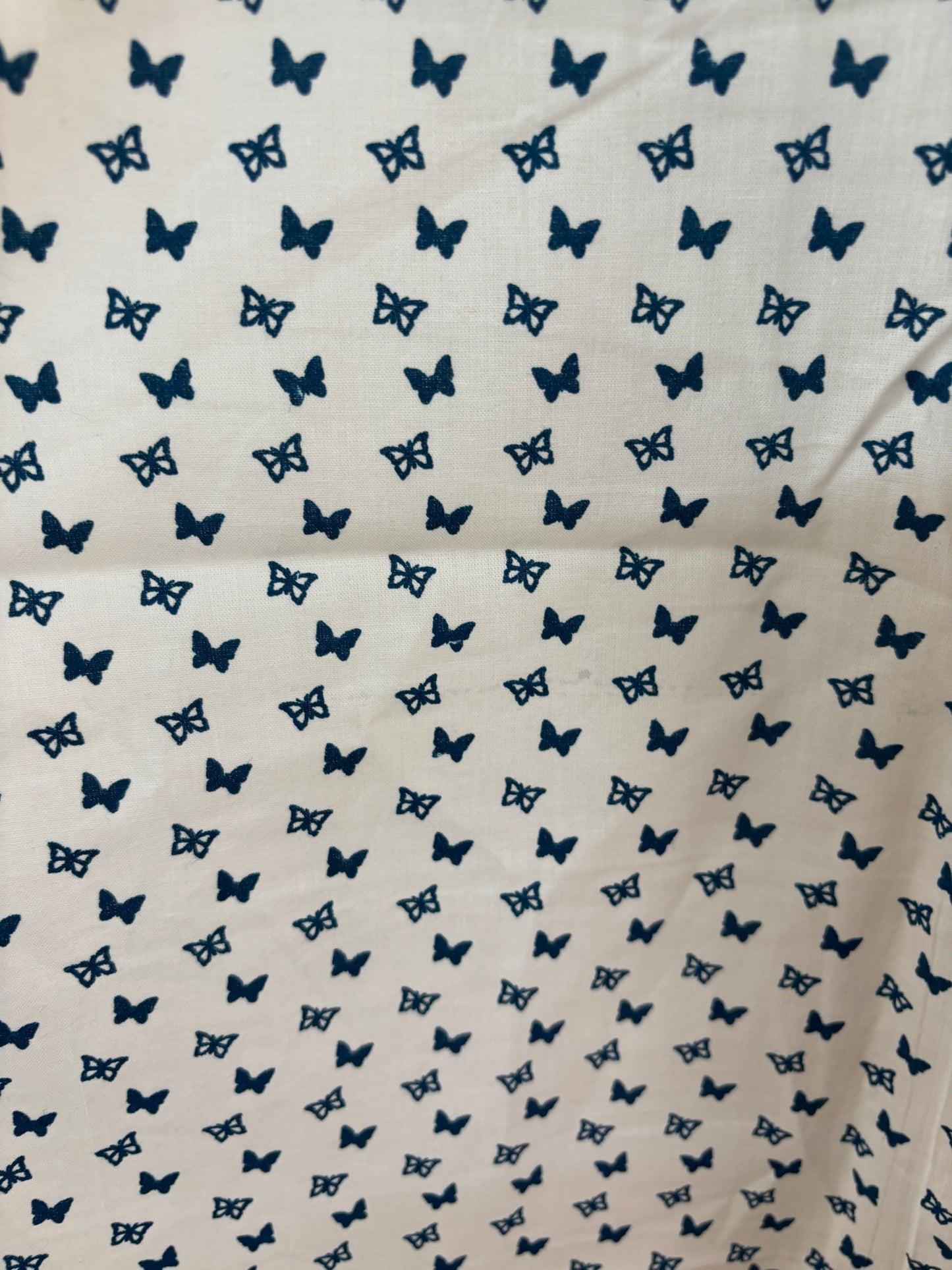 Blue Butterfly Cotton Curtains 1 piece