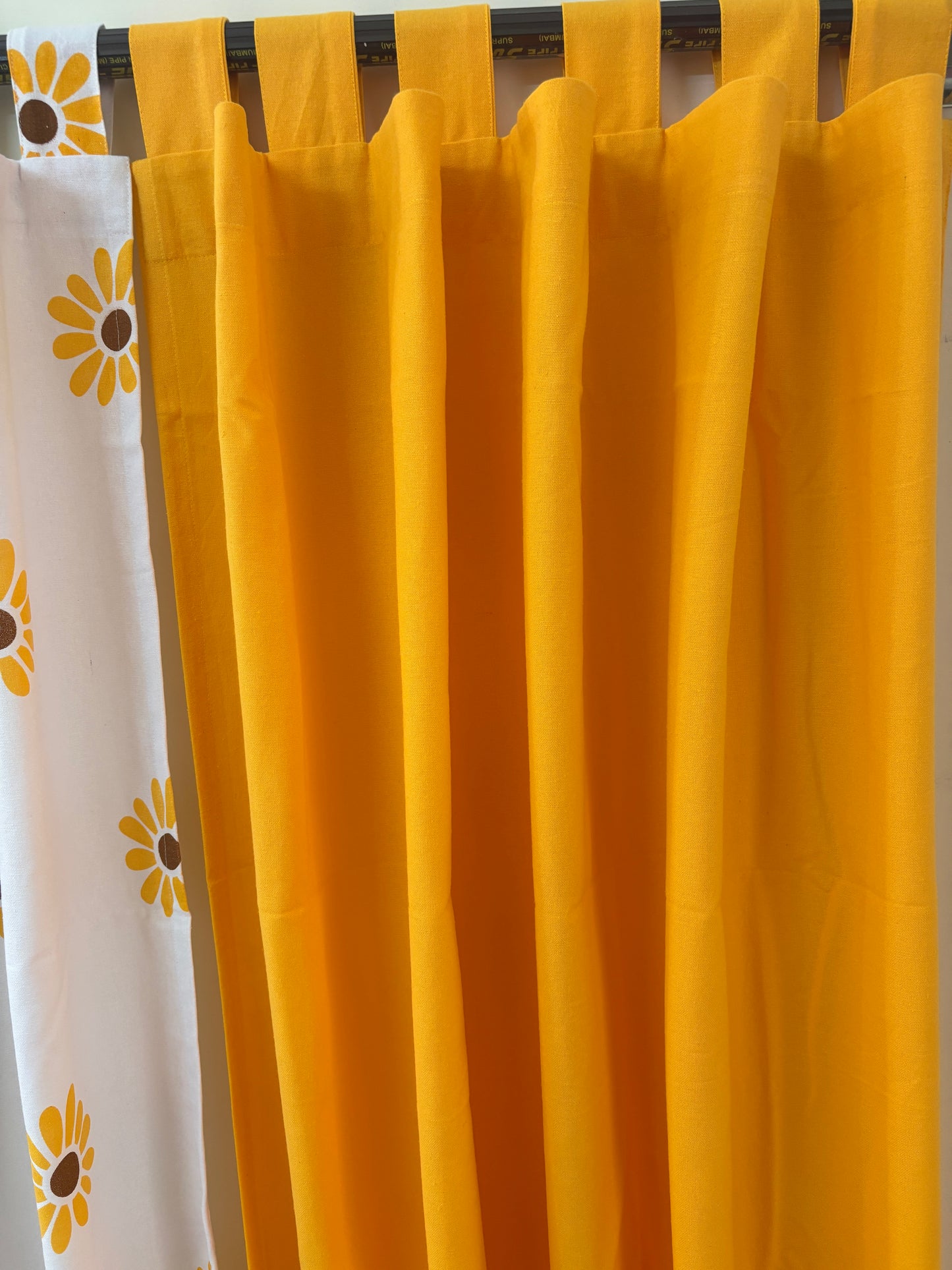 Yellow Daisy Cotton Curtains 1 piece