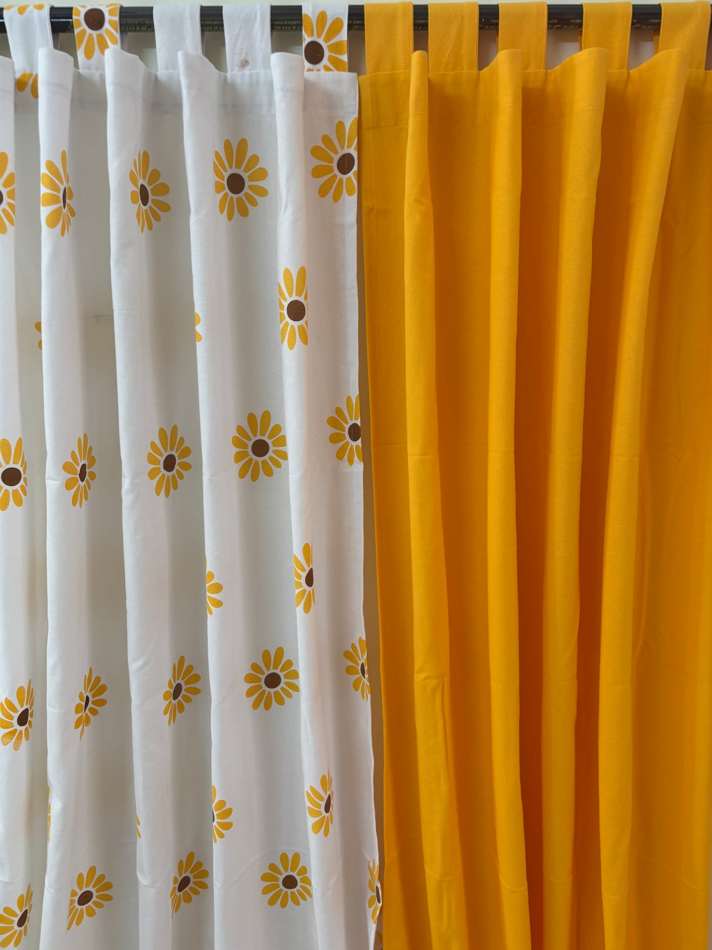 Yellow Daisy Cotton Curtains 1 piece