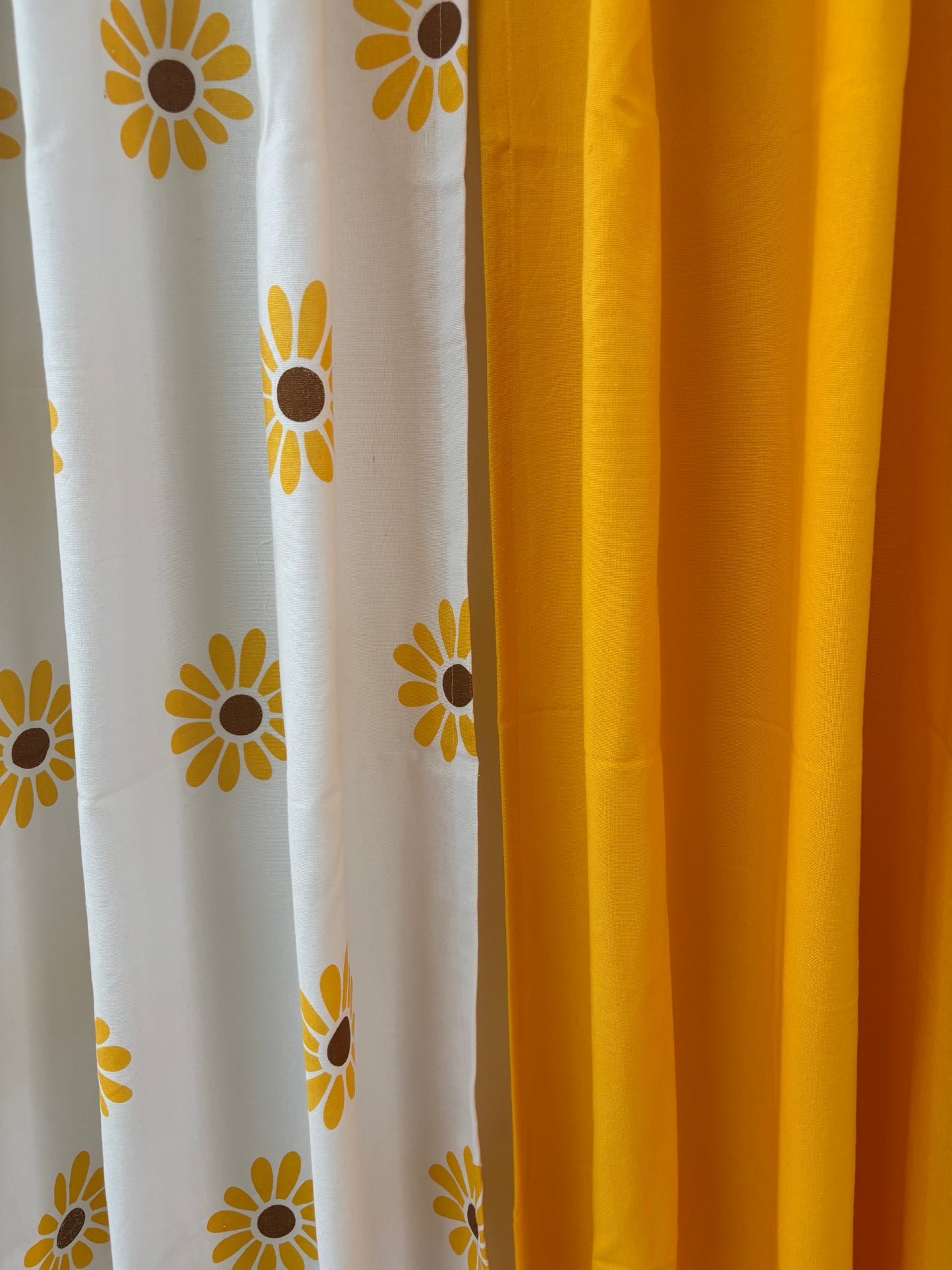 Yellow Daisy Cotton Curtains 1 piece