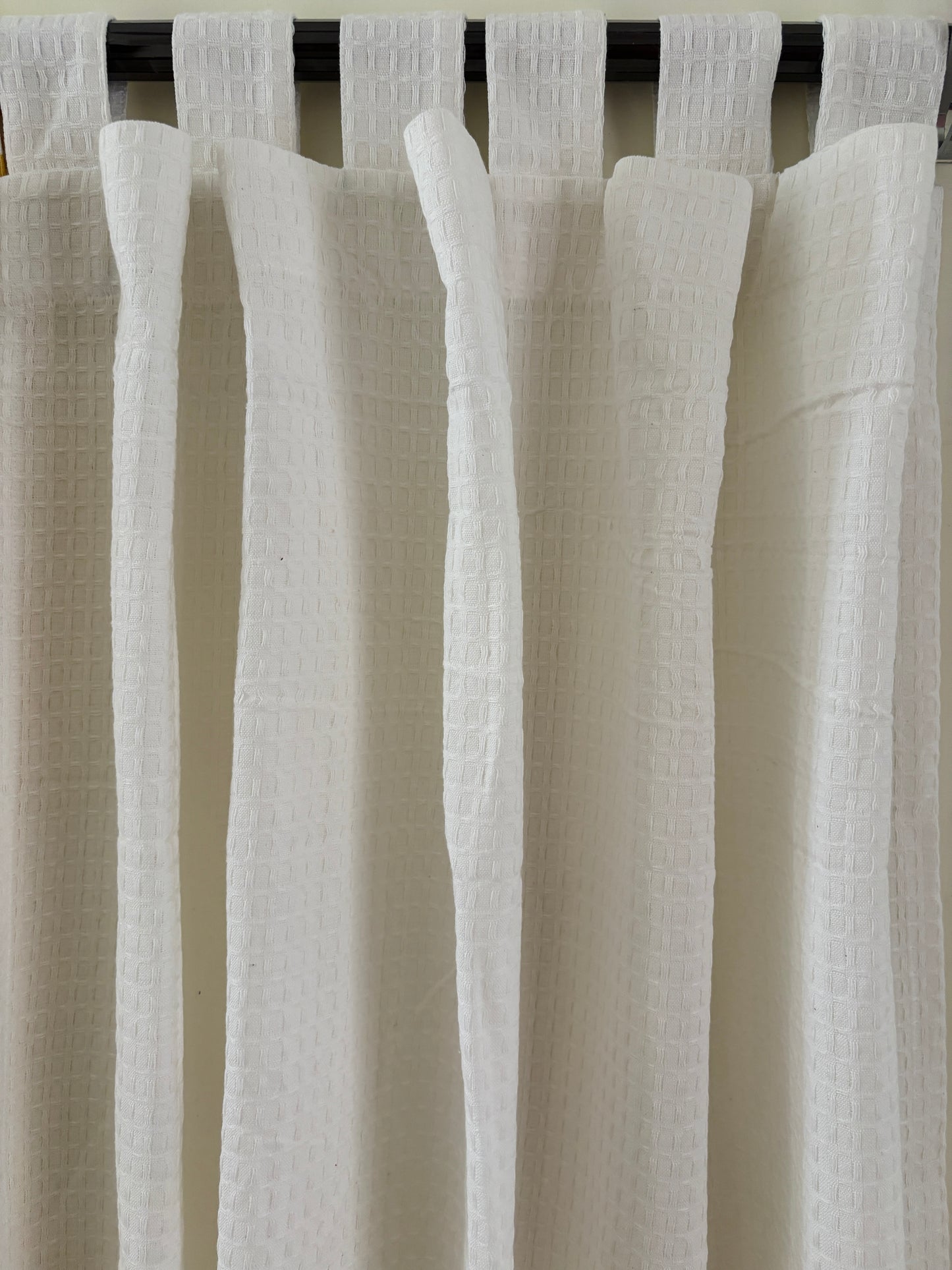 White checkered curtain