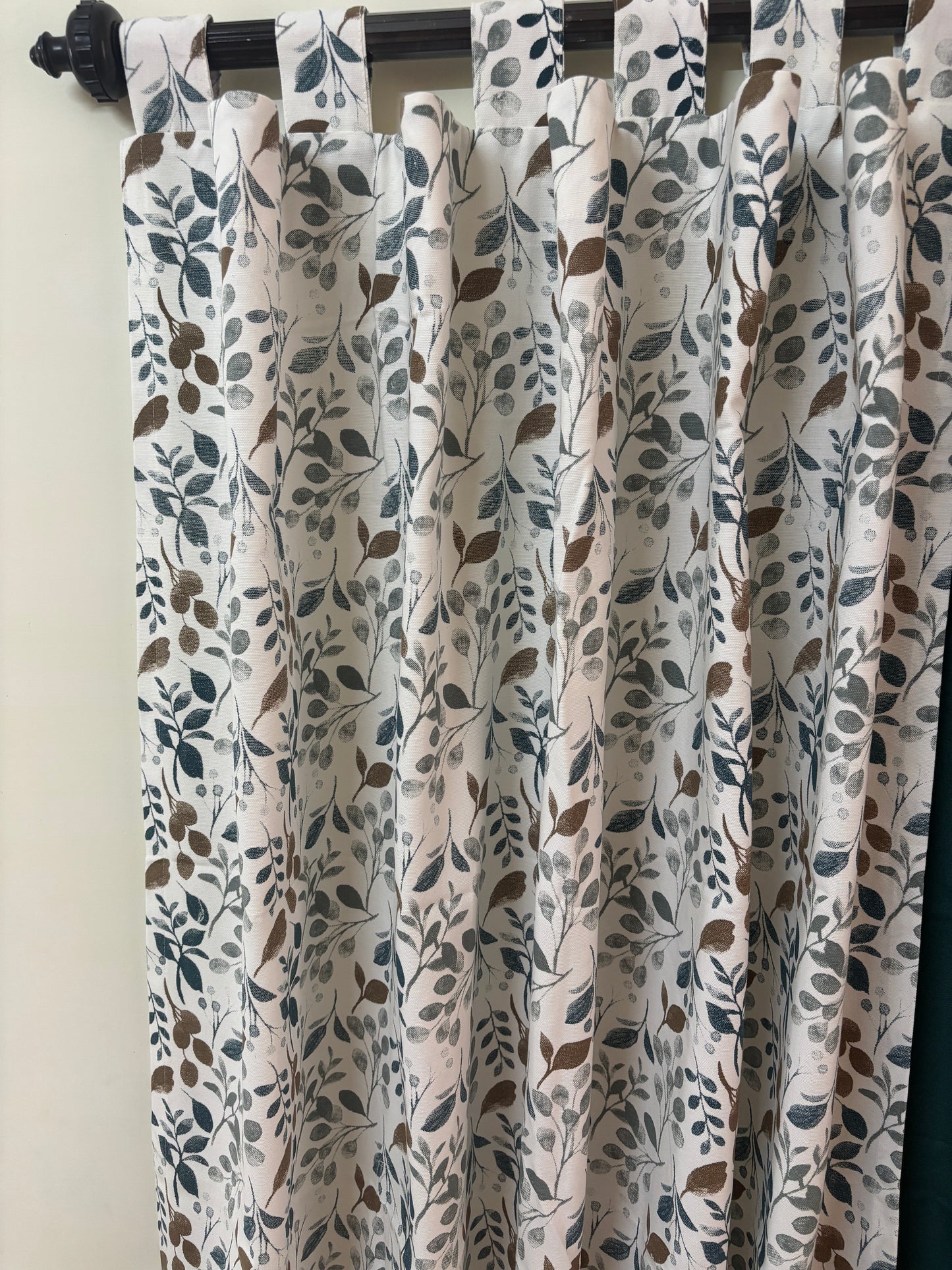 Leaf Print Cotton Curtains