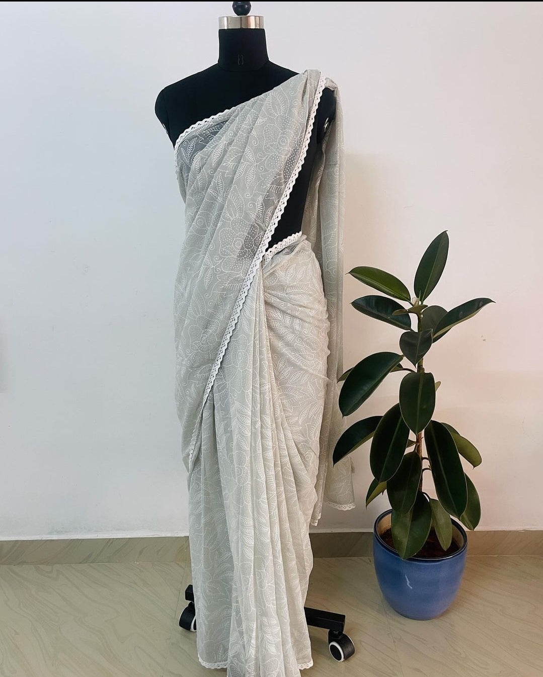 Grey party saree