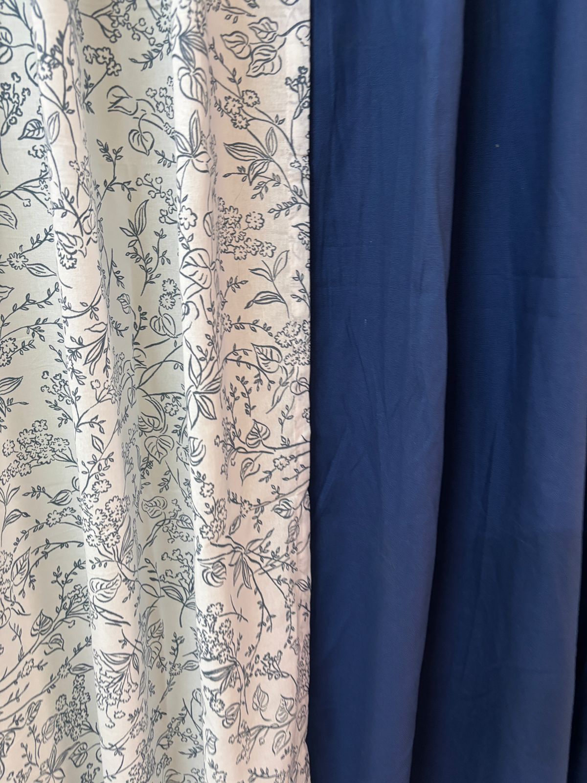 Blue solid curtain