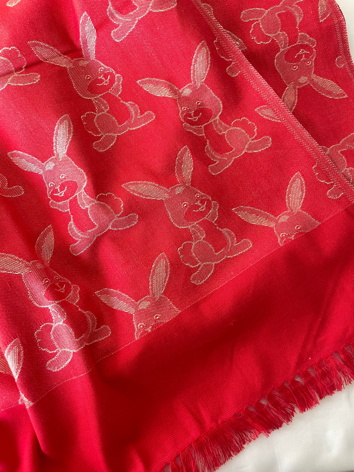 Rabbit Red Blanket/ Throw