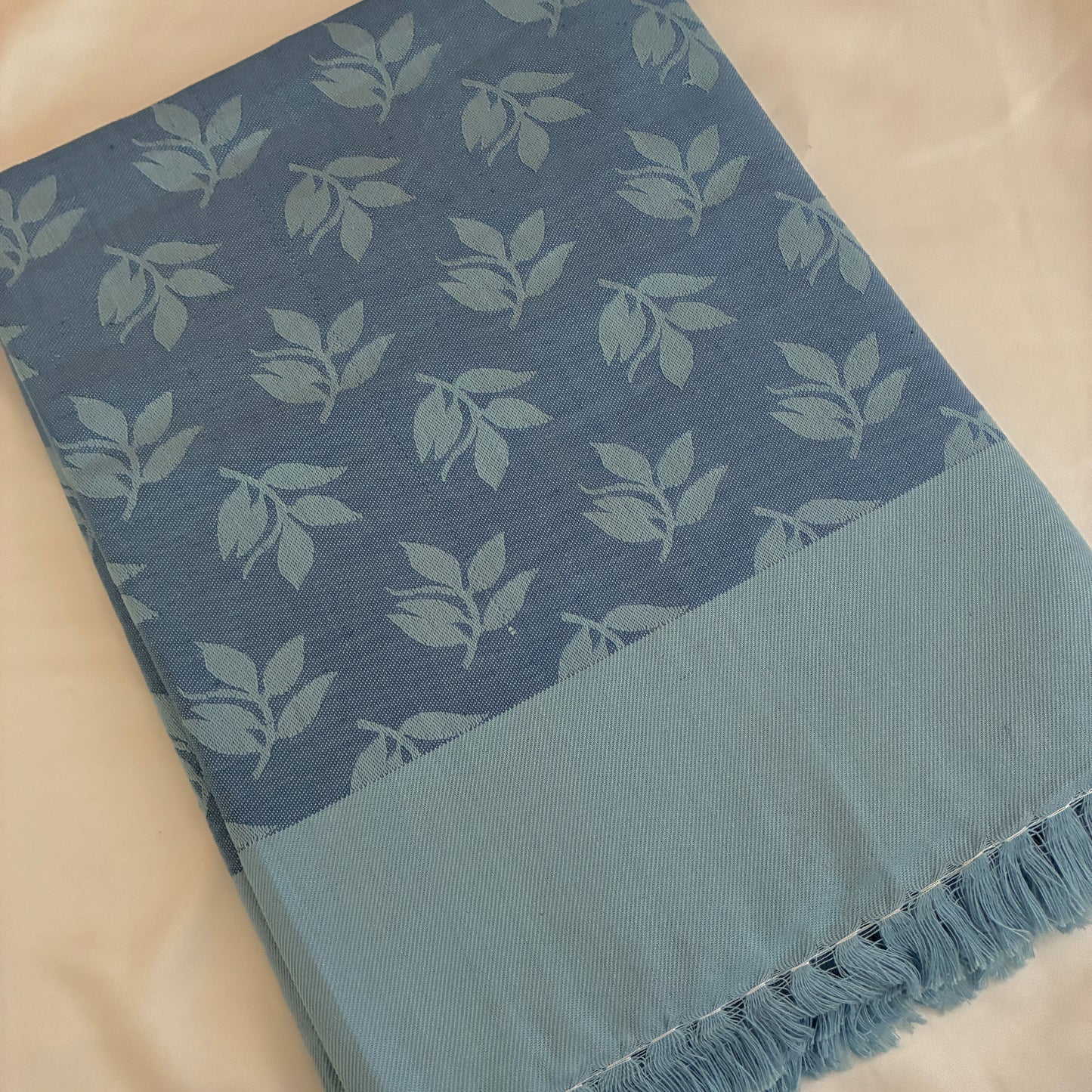 Blue Leaf Single Size Blanket / Throw