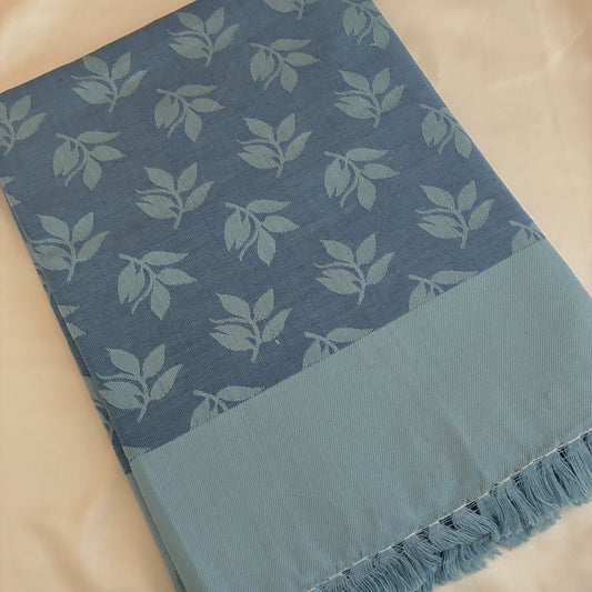 Blue Leaf Single Size Blanket / Throw