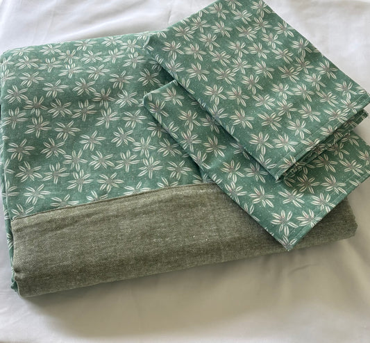 Floral King Size Cotton Bedspread 100x110 in