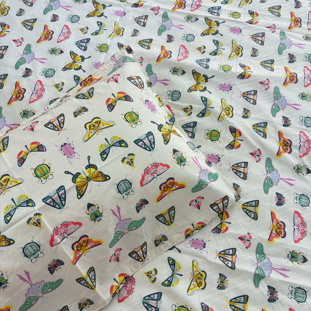 Butterfly Satin Cotton King Size Bedspread 100x110 inches
