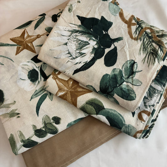 Botanical King Size Cotton Bedspread 100x110 inches (2 pillow covers)