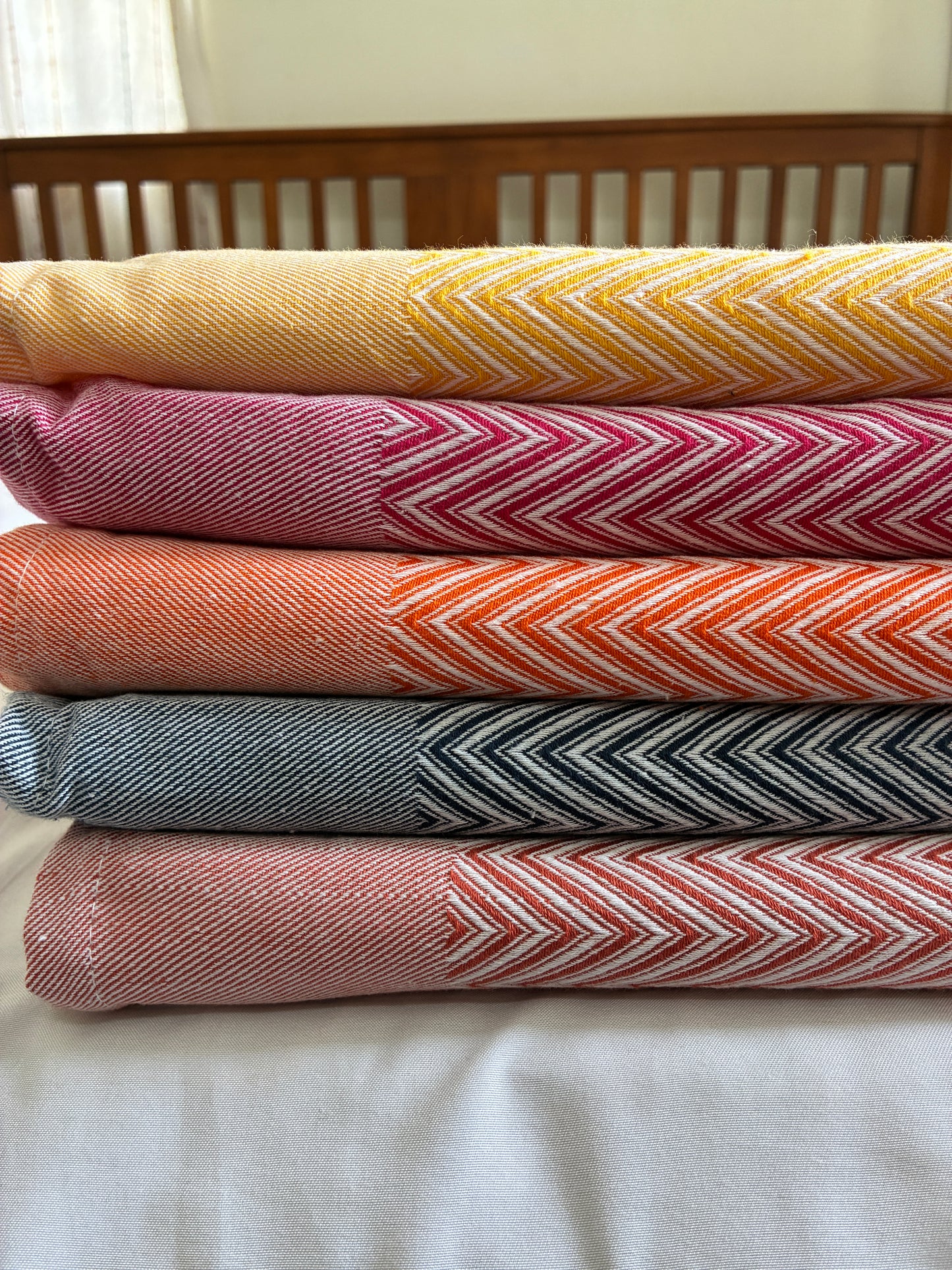 Herringbone Single Size Cotton Blanket / Throw