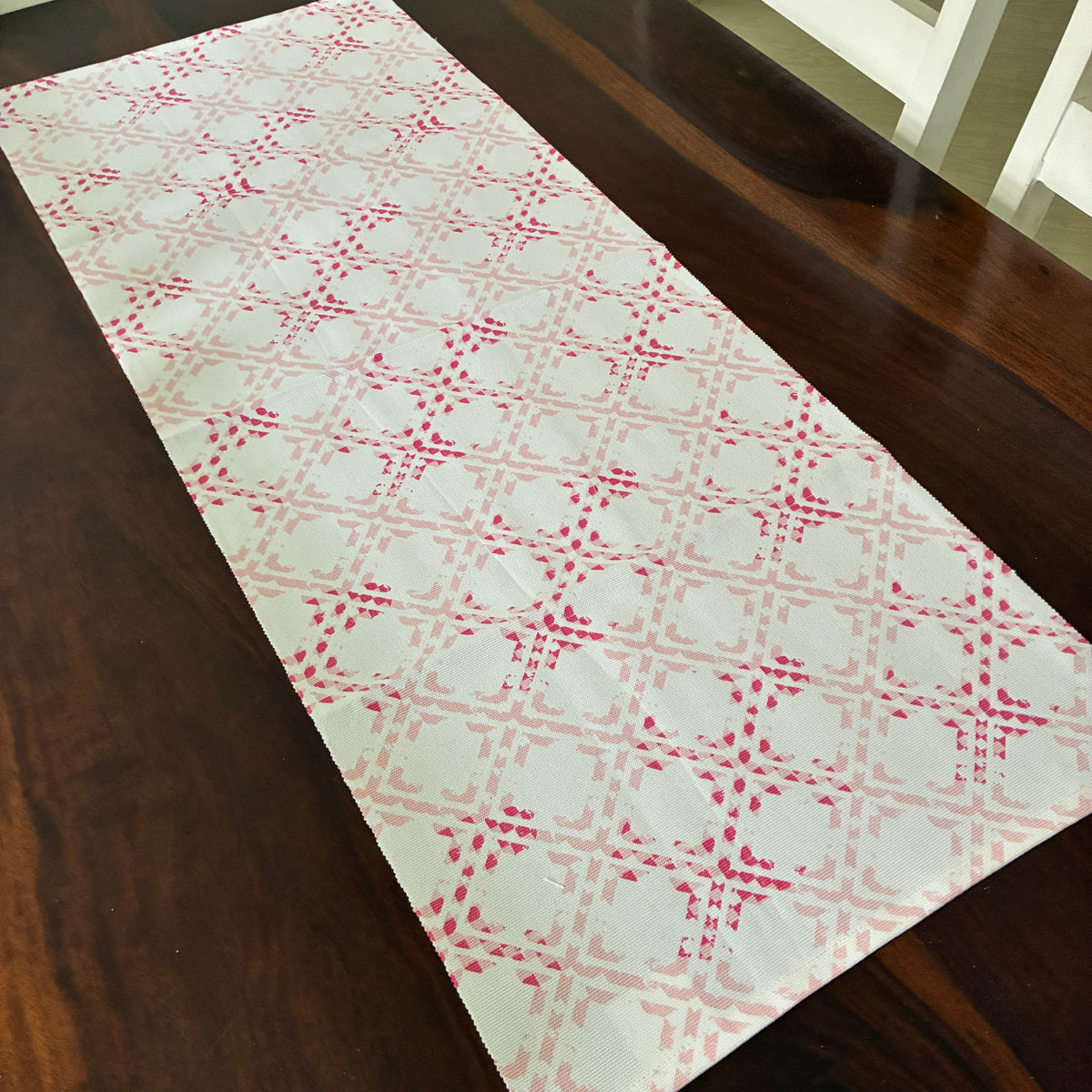 Pink Abstract Table Runner 3 ft long