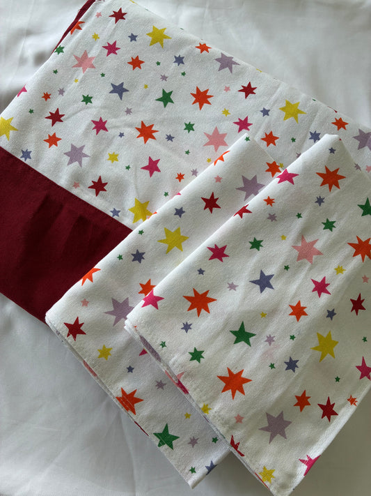 Star King Size Cotton Bedspread 100x110 in