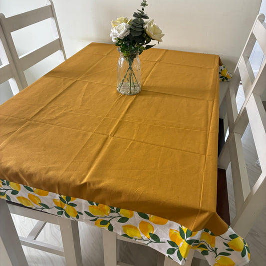 Plain with Lime Border 4 Seater Table Covers