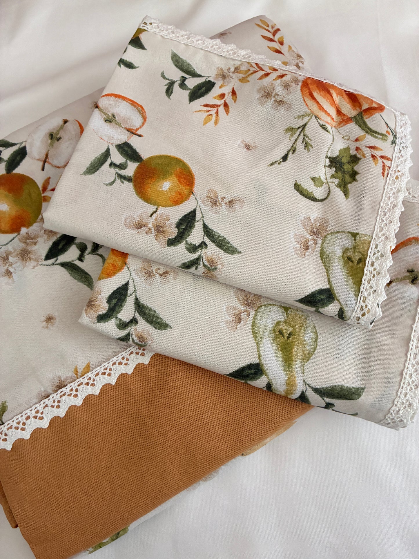 Pumpkin Lace King Size Cotton Bedspread 100x110 in