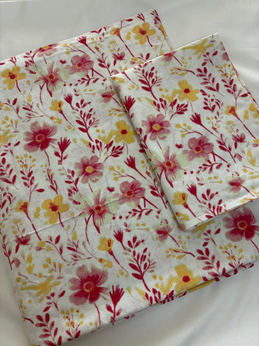 Single Size Cotton Bedspread with 1 Pillow Cover 60 x 90 in