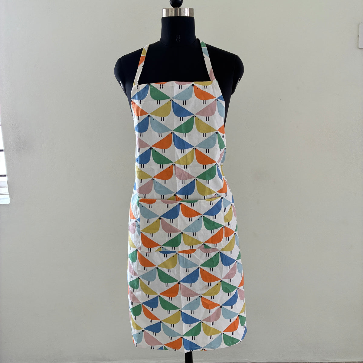 Bird Print Cotton Apron