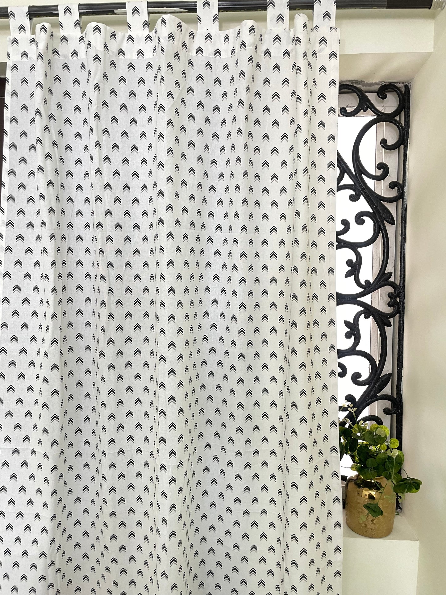 Black & White Cotton Curtains