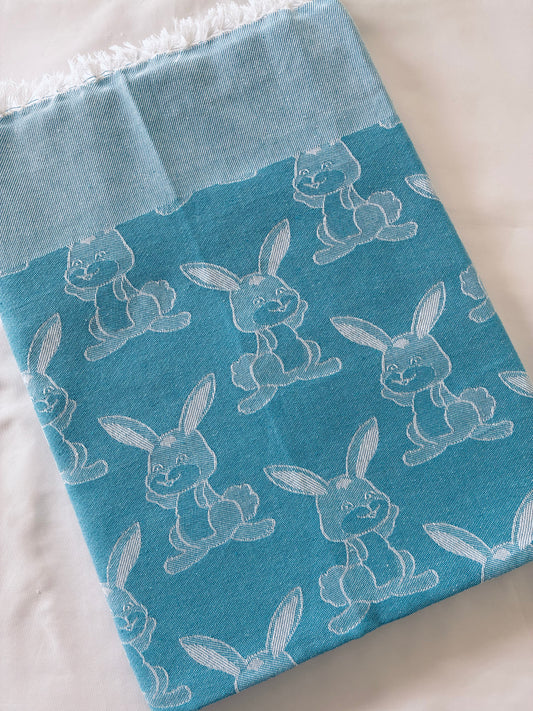 Blue Rabbit Blanket/ Throw