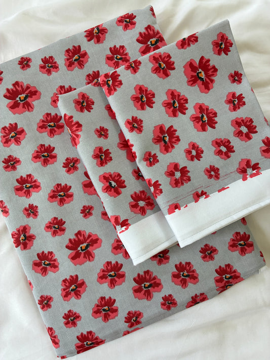 Single Size Cotton Bedspread with 2 Pillow Covers 60 x 90 in