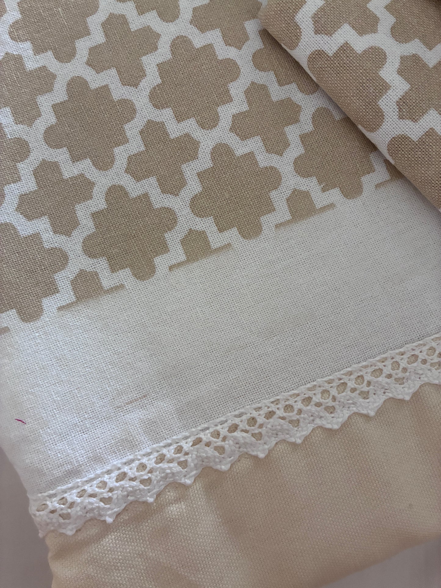 Lace King Size Cotton Bedspread 100x110 in