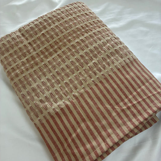 Light Brown Textured Blanket/ Throw