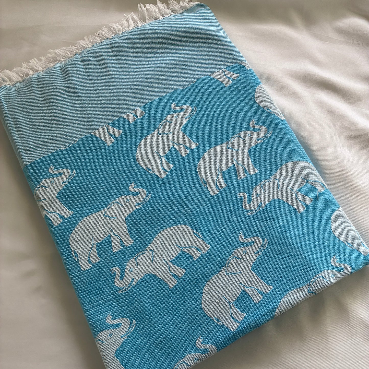 Sky Blue Elephant Single Size Blanket / Throw