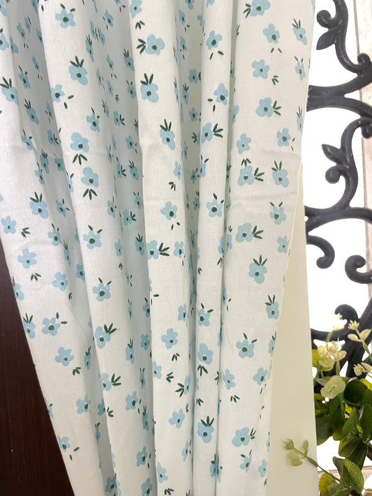 Floral Print Cotton Curtains