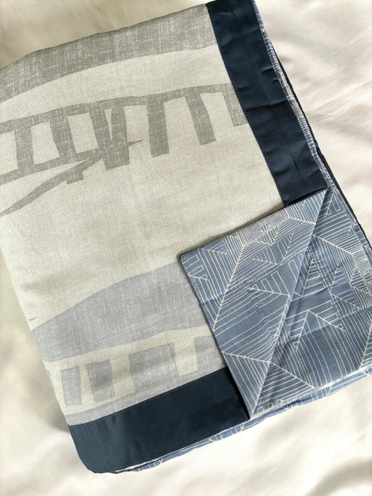 Blue Abstract Cotton Double Size Dohar