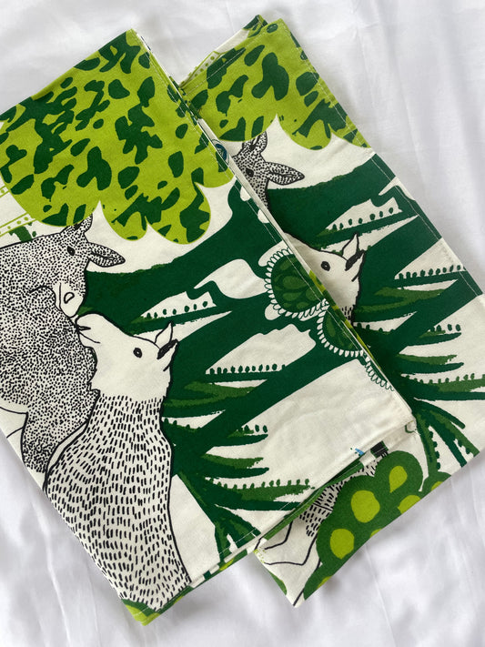 Green Forest Cotton Pillow Covers