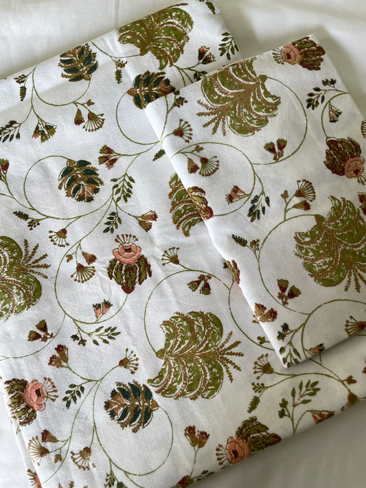 Single Size Cotton Bedspread with 1 Pillow Cover 60 x 90 in