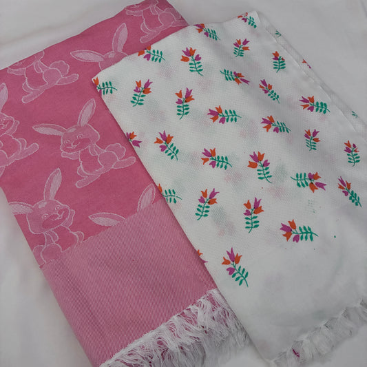 Cotton Single Blanket with Free Towel