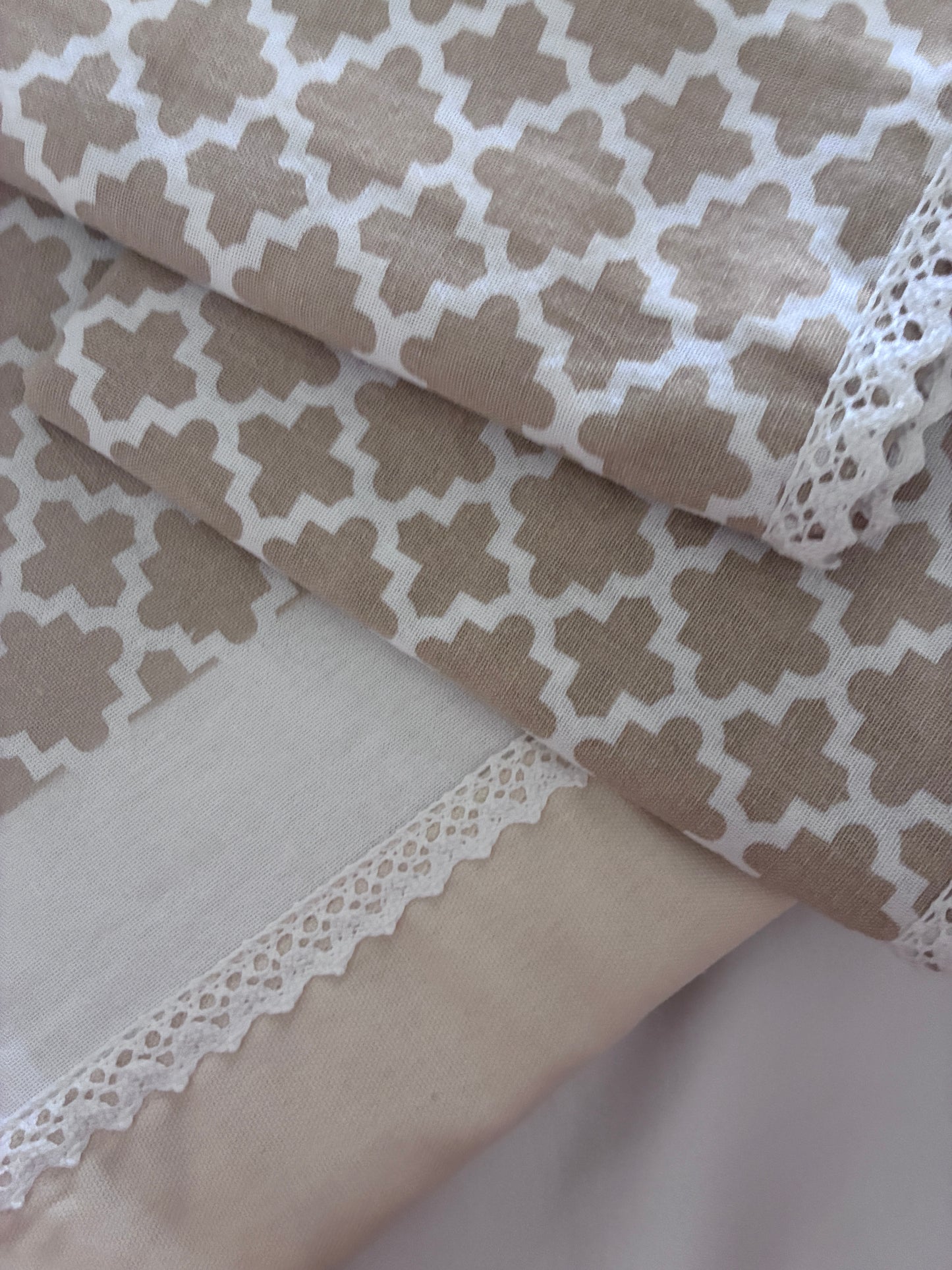 Lace King Size Cotton Bedspread 100x110 in